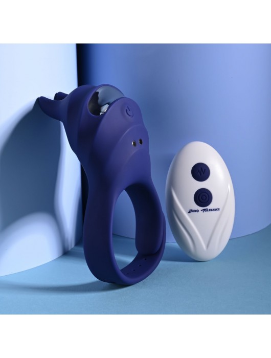 Синее эрекционное виброкольцо с клиторальной подушечкой и пультом ДУ Adjustable Fun Ring - Zero Tolerance - в Новошахтинске купить с доставкой