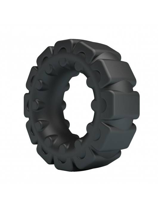 Черное фигурное силиконовое эрекционное кольцо Laiden - Baile - в Новошахтинске купить с доставкой