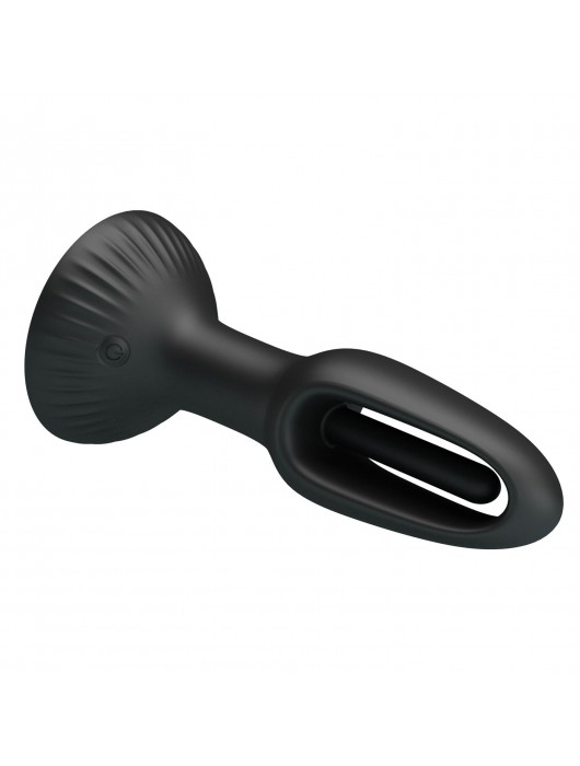 Черная анальная пробка с функцией фингеринга Hubert - 13,9 см. - Baile