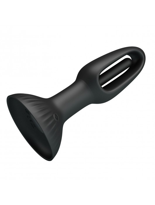 Черная анальная пробка с функцией фингеринга Hubert - 13,9 см. - Baile