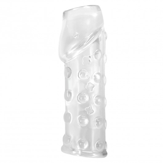 Прозрачная открытая насадка на пенис с бугорками - 19,8 см. - Baile - в Новошахтинске купить с доставкой