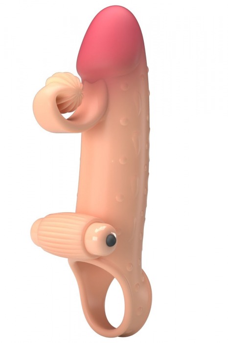 Телесная вибронасадка на пенис с подхватом мошонки - 20 см. - Baile - в Новошахтинске купить с доставкой