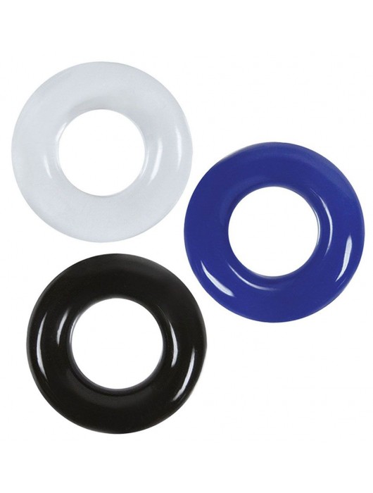 Набор из 3 эрекционных колец без рельефа - Boys of Toys - в Новошахтинске купить с доставкой