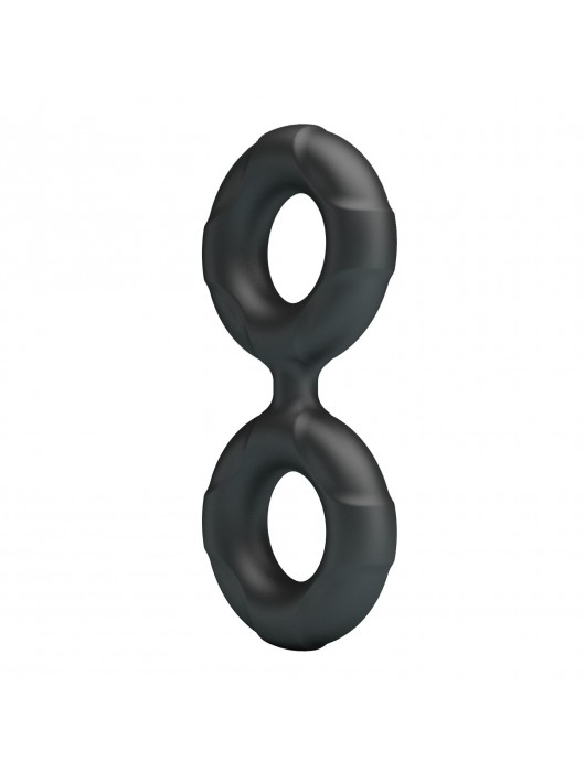 Черное двойное эрекционное кольцо Radwan - Baile - в Новошахтинске купить с доставкой