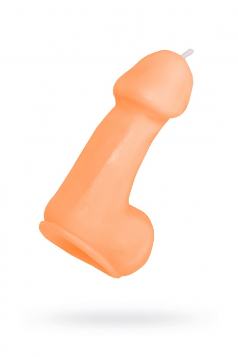 Оранжевая свеча в форме пениса - 47 гр. - Pecado - купить с доставкой в Новошахтинске