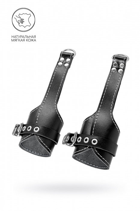 Черные подвесы с белой строчкой - Pecado - купить с доставкой в Новошахтинске