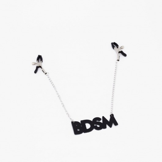 Зажимы на соски с кожаной подвеской BDSM - Crazy Handmade - купить с доставкой в Новошахтинске