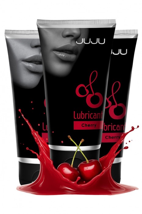 Набор из 3 съедобных лубрикантов JUJU со вкусом вишни - JuJu - купить с доставкой в Новошахтинске