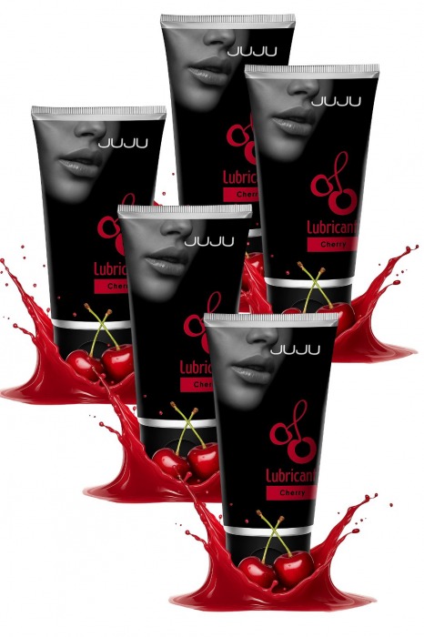 Набор из 5 съедобных лубрикантов JUJU со вкусом вишни - JuJu - купить с доставкой в Новошахтинске