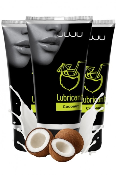 Набор из 3 съедобных лубрикантов JUJU со вкусом кокоса - JuJu - купить с доставкой в Новошахтинске