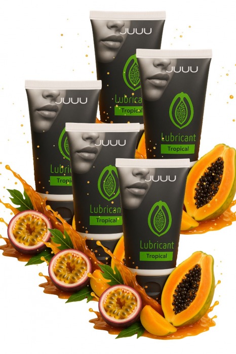 Набор из 5 съедобных лубрикантов JUJU со вкусом тропических фруктов - JuJu - купить с доставкой в Новошахтинске