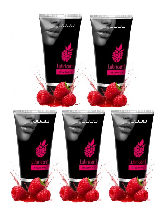 Набор из 5 съедобных лубрикантов JUJU со вкусом малины - JuJu - купить с доставкой в Новошахтинске