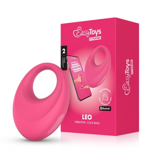 Розовое интерактивное эрекционное виброкольцо Leo - Easy toys - в Новошахтинске купить с доставкой