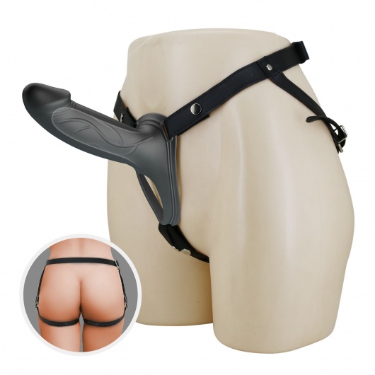 Черный полый мужской страпон London - 16,8 см. - Baile - купить с доставкой в Новошахтинске