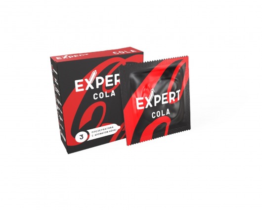 Презервативы с ароматом колы Expert Cola - 3 шт. - Expert - купить с доставкой в Новошахтинске