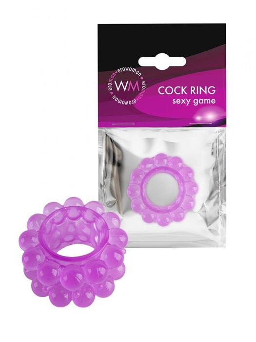 Лиловое эрекционное кольцо с 2 рядами стимулирующих шариков - Erowoman-Eroman - в Новошахтинске купить с доставкой