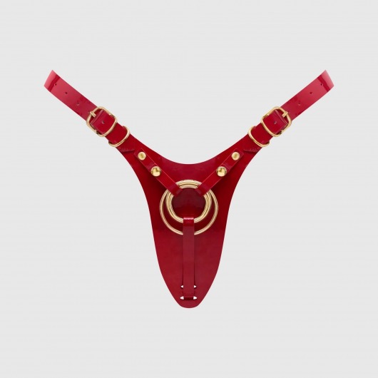 Красный пояс для фиксации насадок Strap-On-Me Leatherette Harness Fabulous - Strap-on-me - купить с доставкой в Новошахтинске