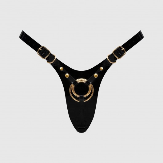 Черный пояс для фиксации насадок Strap-On-Me Leatherette Harness Fabulous - Strap-on-me - купить с доставкой в Новошахтинске