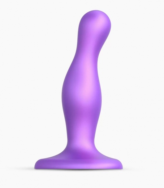 Фиолетовая насадка Strap-On-Me Dildo Plug Curvy size S - Strap-on-me - купить с доставкой в Новошахтинске