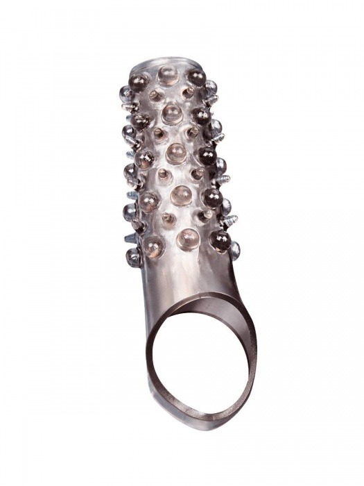 Дымчатая насадка на пенис с шипами и выпуклостями - 12 см. - Sex Expert - в Новошахтинске купить с доставкой