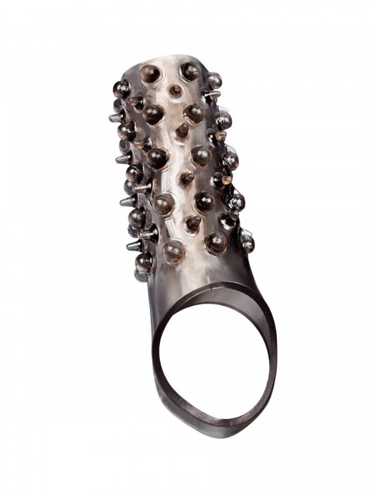 Дымчатая насадка на пенис с шипами и выпуклостями - 12,5 см. - Sex Expert - в Новошахтинске купить с доставкой