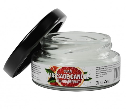 Массажная свеча «Красный грейпфрут» - 50 мл. - SGAN - купить с доставкой в Новошахтинске