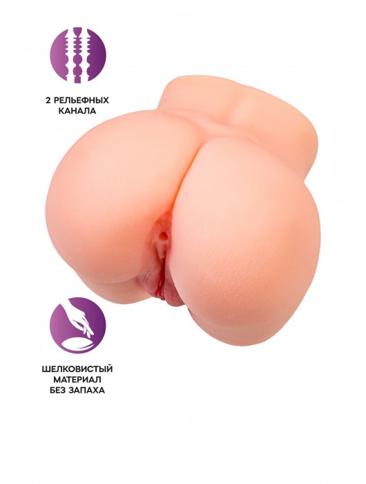 Реалистичный мастурбатор в форме попки с двумя любовными входами - No Name - в Новошахтинске купить с доставкой