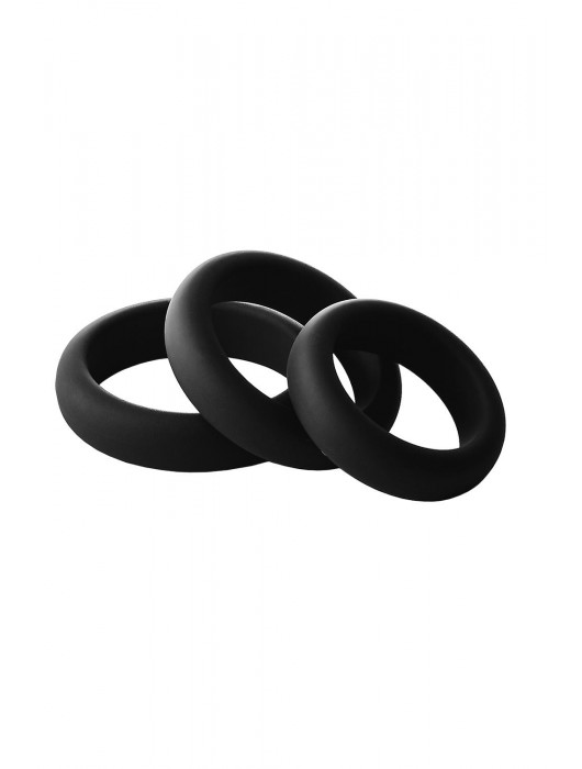 Набор из 3 черных эрекционных колец Smooth Silicone Cockring Pack - Dream Toys - в Новошахтинске купить с доставкой