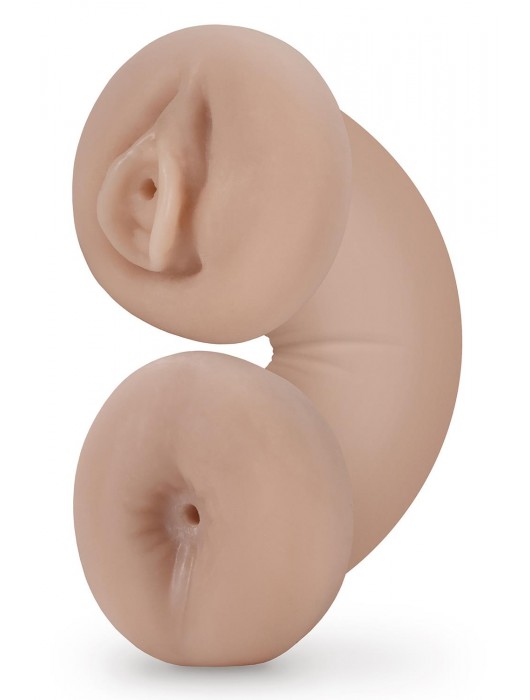 Телесный люминесцентный двусторонний мастурбатор Tasha - Blush Novelties - в Новошахтинске купить с доставкой