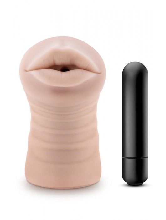 Телесный мастурбатор-ротик Nicole Vibrating Masturbator - Blush Novelties - в Новошахтинске купить с доставкой
