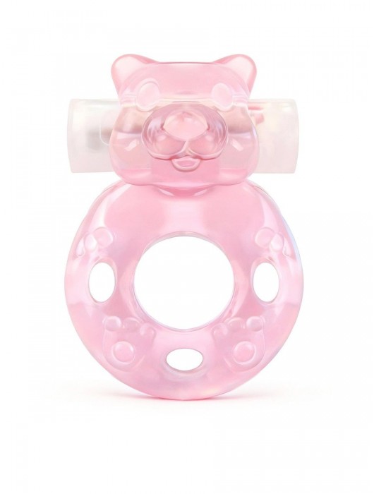 Розовое эрекционное виброкольцо в форме мишки - 1137 - в Новошахтинске купить с доставкой