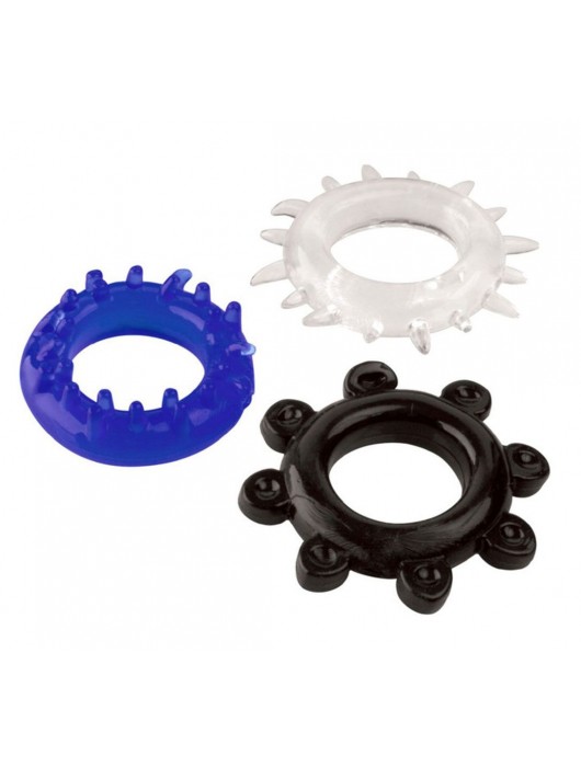 Набор из 3 эрекционных колец разного цвета и рельефа - Boys of Toys - в Новошахтинске купить с доставкой