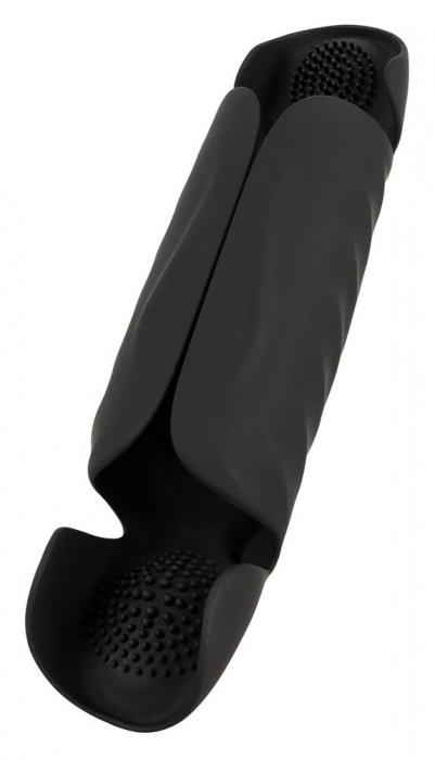 Черный вибромастурбатор с трехточечной стимуляцией Penis Trainer with 3 Point Stimulation - Orion - в Новошахтинске купить с доставкой