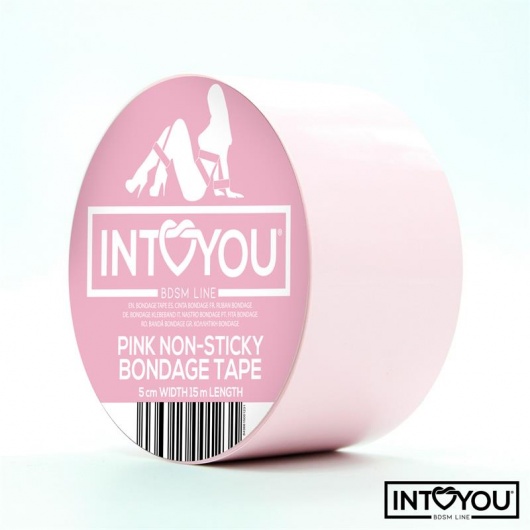 Розовый скотч для фиксации Non-Sticky Bondage Tape - 15 м. - Intoyou - купить с доставкой в Новошахтинске