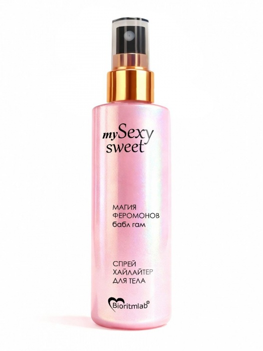 Спрей хайлайтер для тела Sexy Sweet с ароматом бабл-гам, шиммером и феромонами - 200 мл. -  - Магазин феромонов в Новошахтинске