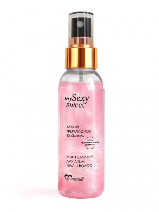 Мист для лица, тела и волос Sexy Sweet с ароматом бабл-гам, шиммером и феромонами - 95 мл. -  - Магазин феромонов в Новошахтинске