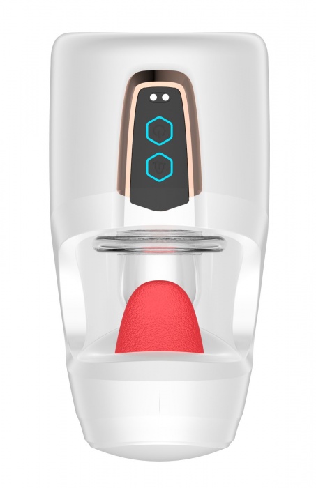 Белый мастурбатор с язычком и возвратно-поступательными движениями - Secwell - в Новошахтинске купить с доставкой