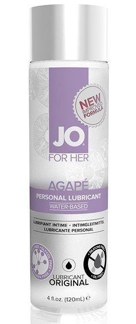 Женский лубрикант на водной основе JO AGAPE LUBRICANT ORIGINAL - 120 мл. - System JO - купить с доставкой в Новошахтинске