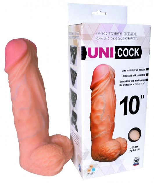 Фаллическая насадка Харнесс UNICOCK 10  - 25 см. - LOVETOY (А-Полимер) - купить с доставкой в Новошахтинске
