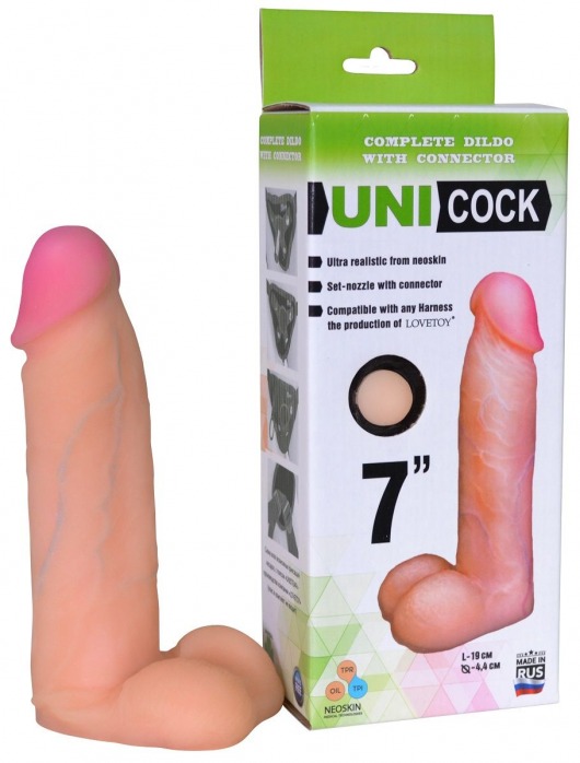 Фаллическая насадка Харнесс UNICOCK 7  - 19 см. - LOVETOY (А-Полимер) - купить с доставкой в Новошахтинске
