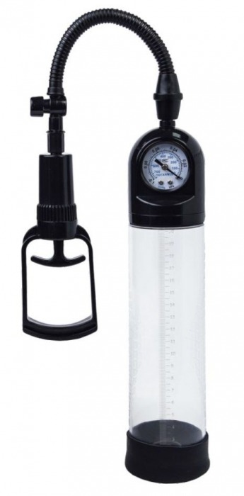 Чёрная вакуумная помпа A-toys с манометром и прозрачной колбой - A-toys - в Новошахтинске купить с доставкой
