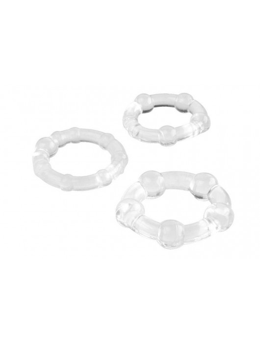 Набор из 3 прозрачных эрекционных колец с разным рельефом - A-toys - в Новошахтинске купить с доставкой