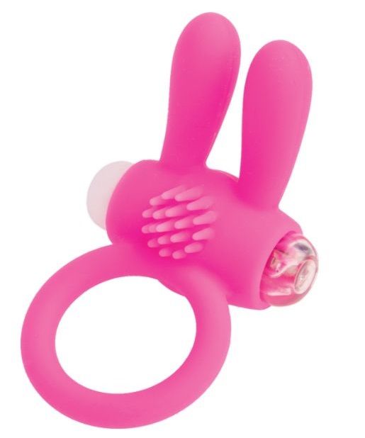 Розовое эрекционное виброкольцо A-toys с ушками - A-toys - в Новошахтинске купить с доставкой