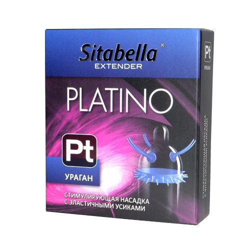 Стимулирующая насадка с усиками и шипиками Platino  Ураган - Sitabella - купить с доставкой в Новошахтинске