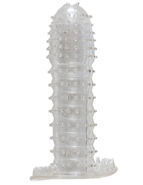 Гелевая прозрачная насадка c шипами - 12 см. - Toyfa Basic - в Новошахтинске купить с доставкой