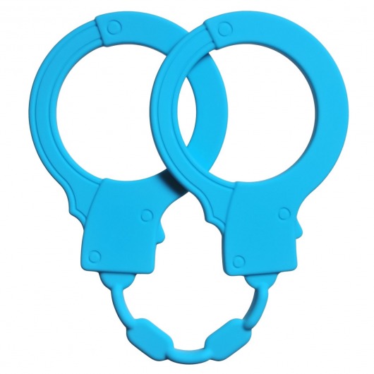 Голубые силиконовые наручники Stretchy Cuffs Turquoise - Lola Games - купить с доставкой в Новошахтинске