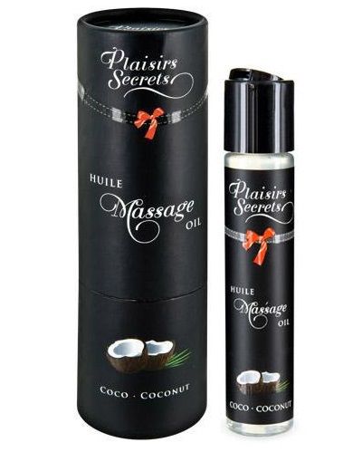 Массажное масло с ароматом кокоса Huile de Massage Gourmande Coco - 59 мл. - Plaisir Secret - купить с доставкой в Новошахтинске