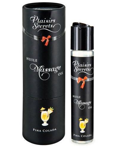 Массажное масло с ароматом пина колады Huile de Massage Gourmande Pina Colada - 59 мл. - Plaisir Secret - купить с доставкой в Новошахтинске