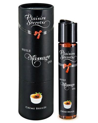 Массажное масло с ароматом крем брюле Huile de Massage Gourmande Creme Brulée - 59 мл. - Plaisir Secret - купить с доставкой в Новошахтинске