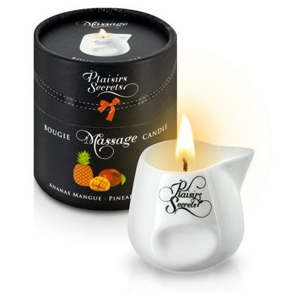 Массажная свеча с ароматом манго и ананаса Bougie de Massage Ananas Mangue - 80 мл. - Plaisir Secret - купить с доставкой в Новошахтинске